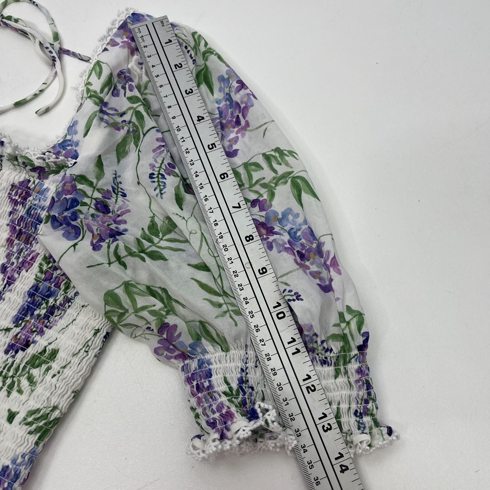 Hill House Home Zoe Crop Top Lavender Floral Wisteria Smocked XL Party Vacation - Picture 15 of 15